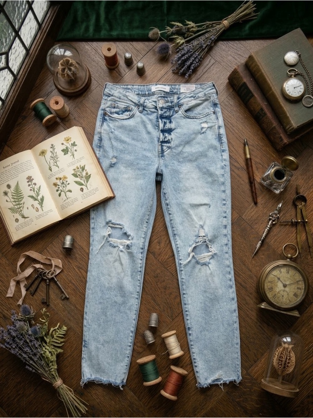 Old Navy Light Blue Distressed Skinny Jeans